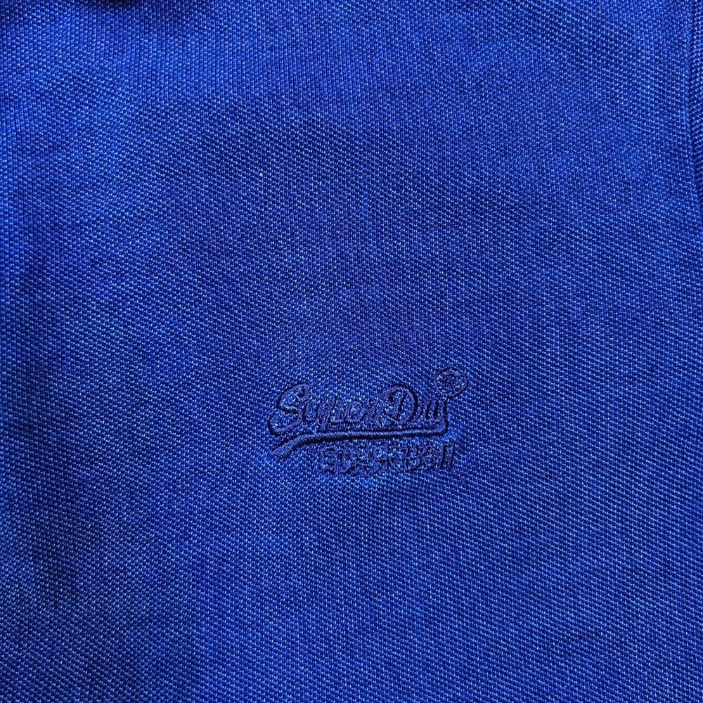 Superdry Classic Pique Polo Blue Men's Large Short Sleeve Cotton Preppy - Picture 4 of 11